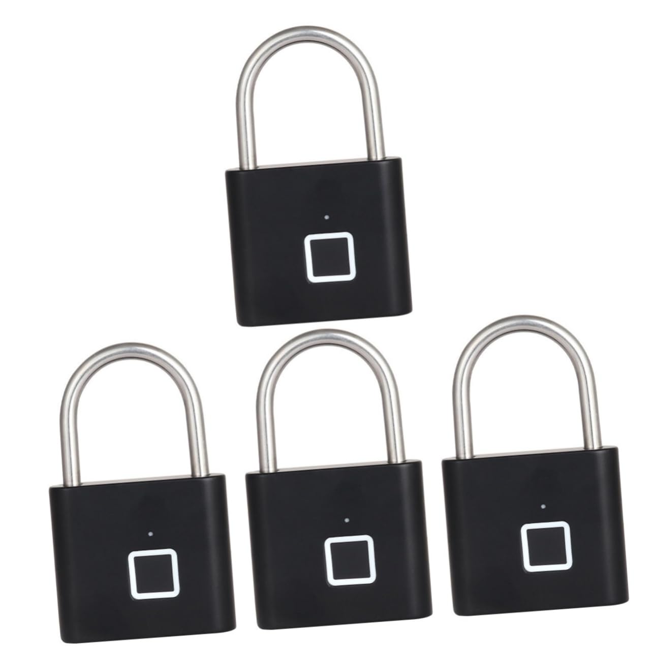 DOITOOL 4 Stück Schließfach Zubehör portable lock geldschrank tragbare Tür Vorhängeschlösser für Gepäck Outdoor-Fingerabdrucksperre Vorhängeschloss mit Fingerabdruck Aluminiumlegierung
