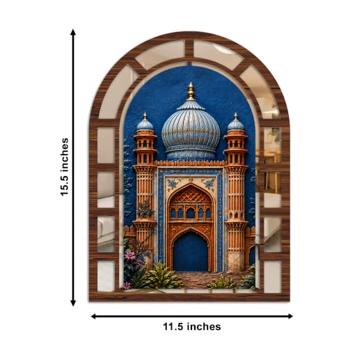 Image of Artvibes Jharokha Mirror Wall Decoration | Wall Hanging for Living Room, Hall, Bedroom, Office, Dining Room & Entrance | Gift (WHJ 12009N), Set of 2