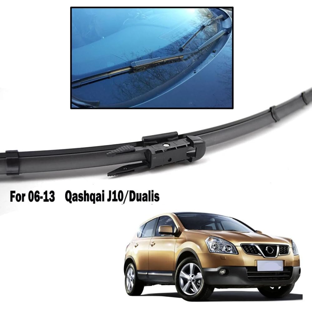 Zestaw wycieraczek przednich tylnych do qashqai j10 2006-2013, gumowa wycieraczka do czyszczenia szyb 24 "15" 12"