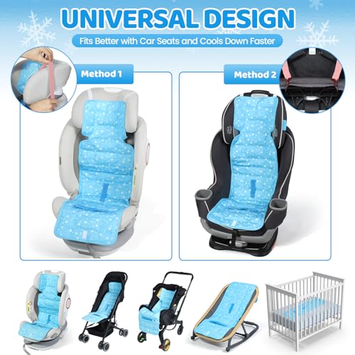 Image of Orzbow Car Seat Cooling Pad with Insulated Bag, Carseat Cooler Pad for Babies Toddler Kids Infant, Portable Baby Cooling Pad for Hot Summer to Keep Comfortable, Blue