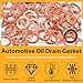 Ongfuwu 12PCS Car Oil Drain Plug Gasket, Copper Crush Washer Oil Drain Plug Gasket Replace 11026-JA00A 11026-01M02, Fits for G35 G37 Sentra Altima Frontier Armada Juck 350Z 370Z