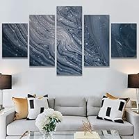 SIGNWIN 5 Panel Canvas Wall Art Modern Art 3D Abstract Abstract Brushstroke Contemporary Digital for Home Decorations Ready to Hang - 60