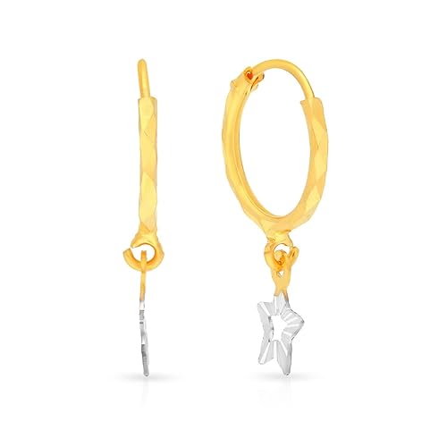 22 KT (916) purity Two Tone Gold Malabar Gold Earring EGDSNO028_T for Kids