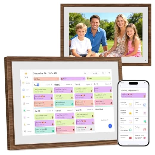 10.1 Inch Digital Calendar Chore Chart with Touchscreen - Full HD Interactive Display, Wall & Desk Mountable Family Planner, to-Do List & Meal Planner, Digital Picture Frame Gifts for Women Mom