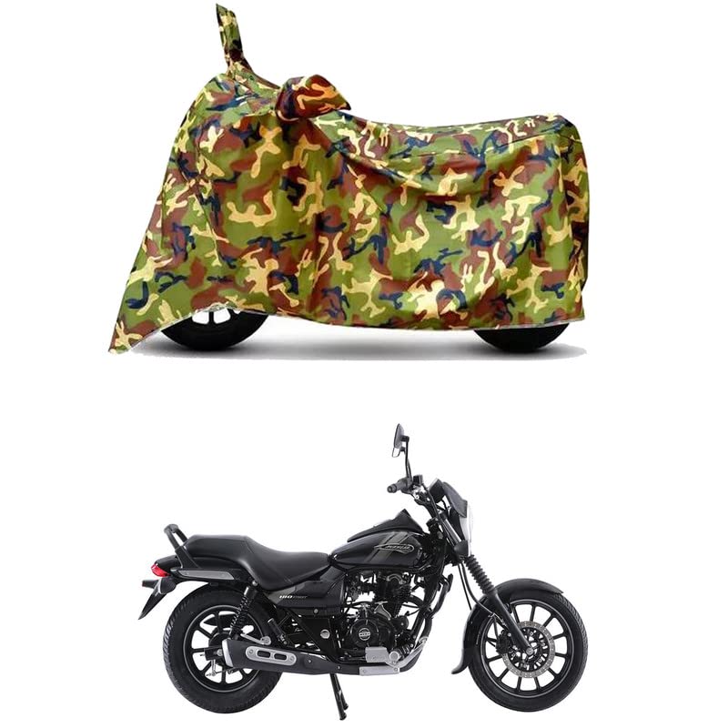 Image of Waterproof 100% PVC Coated Bike Scooty Two Wheeler Body Cover Compatible for Bajaj Avenger Street 180 /UV-Rays /Heat Protection /Birds Dropping /Scratchproof /Dust Proof /All [6X6 Jungle Print]