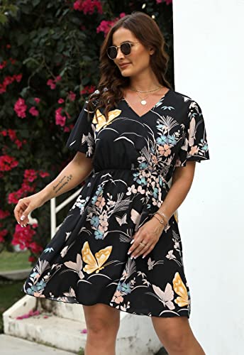 Image of Nemidor Women Plus Size Summer Dress Casual Boho Swing Pocket