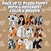 Bedwina Plush Puppy Dogs - (Pack of 12) 6 Inches Tall Stuffed Animals Bulk Assorted Puppies and Cute Stuffed Plushed Dog Puppies Assortment, Stocking Stuffers