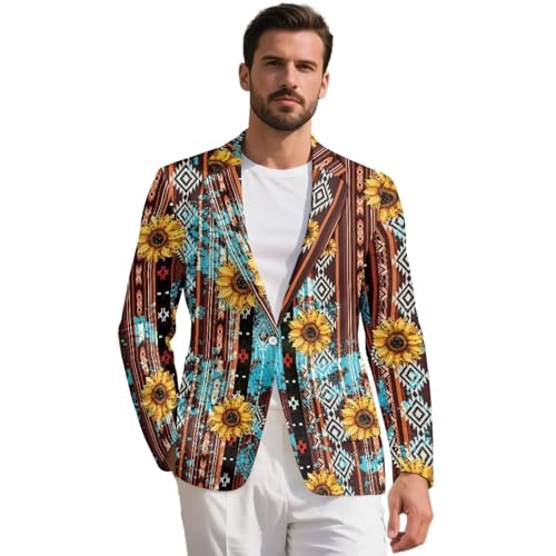 Tupalatus Men's Blazer Classic Collar Breathable Fabric One Button Men's Suit Soft Smooth for Prom,Party,Dinner