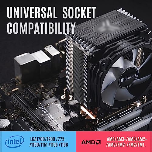 TZMRIT CR1400 CPU Air Cooler, 4 Heat-Pipes, 126mm RGB CPU Fan, Removable 92mm PWM Fans, Fins Bending, RGB Lighting for AMD Ryzen/Intel LGA 1700 115X, Black - Image 3