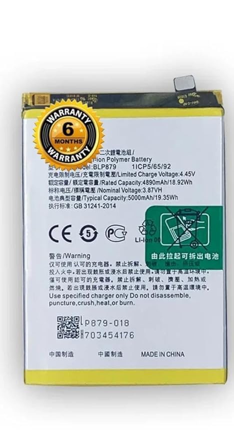 Image of THE BATTERY STORE Original BLP879 Battery for Oppo A96 5000mAH Battery with 6 Month Warranty** (PR51)