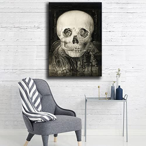 Salvador Dali's Optical Illusion Oil Painting Poster Pierrot's Love Poster Decorative Painting Prints On Canvas Modern Wall Art Picture For Bedroom Living Room Home Decor (No Frame,16X24 Inch) #TOP3