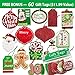 Party Funny 24 Christmas Gift Paper Bags Bulk with handles and 60 Count Christmas Gift Tags-Assorted sizes set for Wrapping Xmas Holiday Presents(6 Jumbo,6 Large,6 Medium,6 Small)