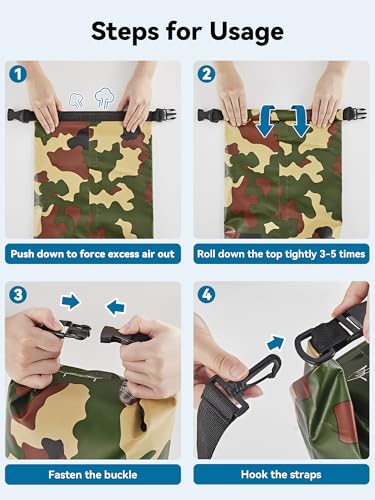 Image of HEETA Waterproof Dry Bag for Women Men, 5L /10L /20L /30L /40L Roll Top Lightweight Dry Storage Bag Backpack with Emergency Whistle for Travel, Kayaking, Boating, Camping, Beach, Cruise Ship Essentials