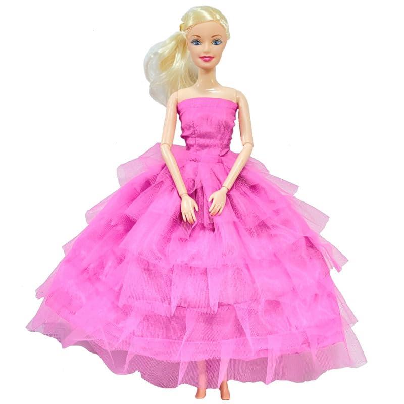 BABRO - Doll Set for Girls, Full Foldable Fashion Doll with Pink Frill Frock, Cute Toy for Girls Gifts-image-7