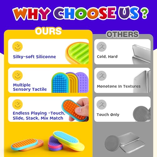 Sensory Fidget Magnet Toys for Kids: Silicone Magnetic Sliders Stress Fidgets for Autism, Anxiety Relief Small Fidget Toys for Adults Office Desk / Travel Classroom Must Haves, Stocking Stuffers Gifts - Image 5