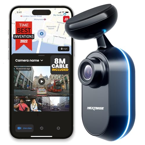 NEXTBASE iQ Rear Window Dash Camera, Rear View Dash Cam, Rear Camera Only, 1440p Rear Car Cam with Smart Sense Parking, Guardian Mode, and Roadwatch AI