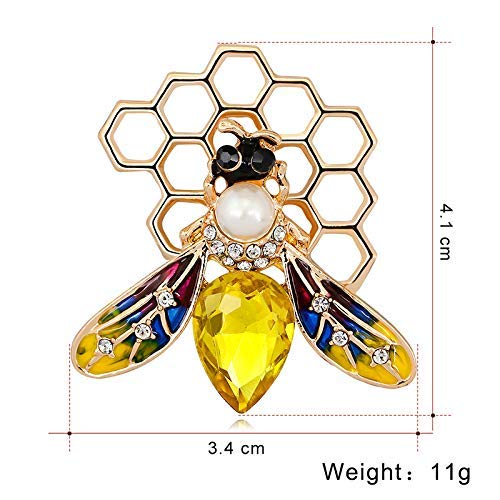 Image of PULABO Honey Bee Brooches,Fashion Pearl Rhinestone Brooch Pin 1.1inchx0.9inch Superiora€‚Quality and Creative Durable, Assorted Color