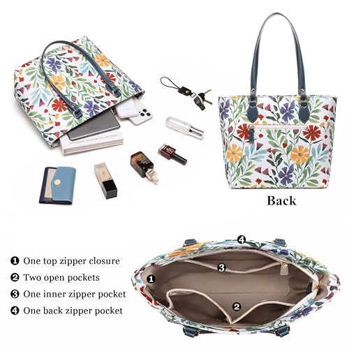 Image of Tote bags for women, tote purse, nylon tote bag, with zipper and pockets, waterproof