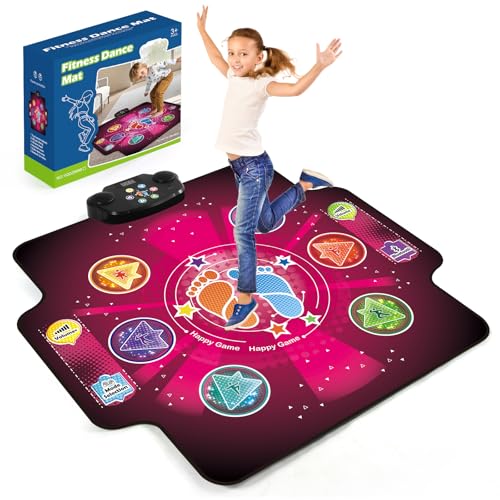 Electronic Dance mat for kids,Upgraded Light-up 6-Button Dancing Pad,Wireless Bluetooth toys,Birthday Christmax Musical Gifts for boys girls,Built-in Music Playmat,Ages 3 4 5 7 8 9 10 11 12+ Year Old