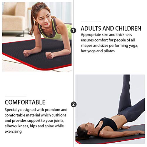 ABOOFAN Tapete portátil de ioga grosso NBR Tapete anti-derrapante para exercícios de ioga com alça p
