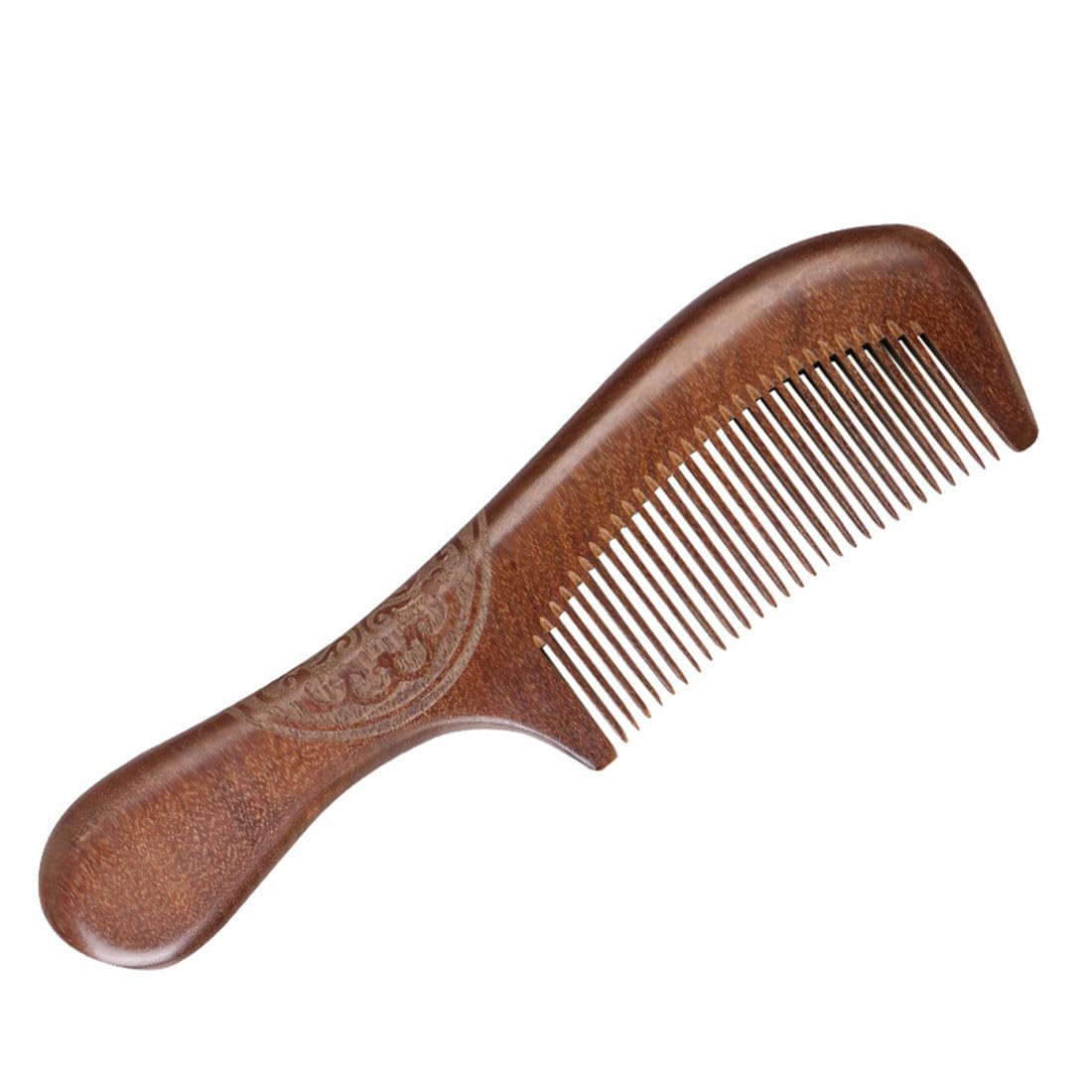 Pettine Capelli,Pettine Denti Larghi,Pettine per Capelli Antistatico in Legno di Sandalo Rosso(19 * 5.5 * 1.5cm)