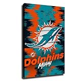 Miami City Dolphins American Football Poster Sports Canvas Prints Wall Art Print Decoration Living Room Artwork Poster Bedroom Large Wall Art Picture (Unframed Canvas,8x12inch)