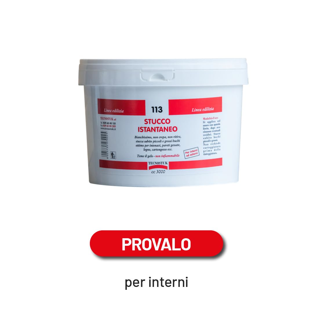 TECNOSTUK Stucco 113 Thermolight | Stucco Riempitivo Super Leggero Pronto All’Uso – Termoisolante e Risanante per Pareti, Legno, Cartongesso e Ceramica