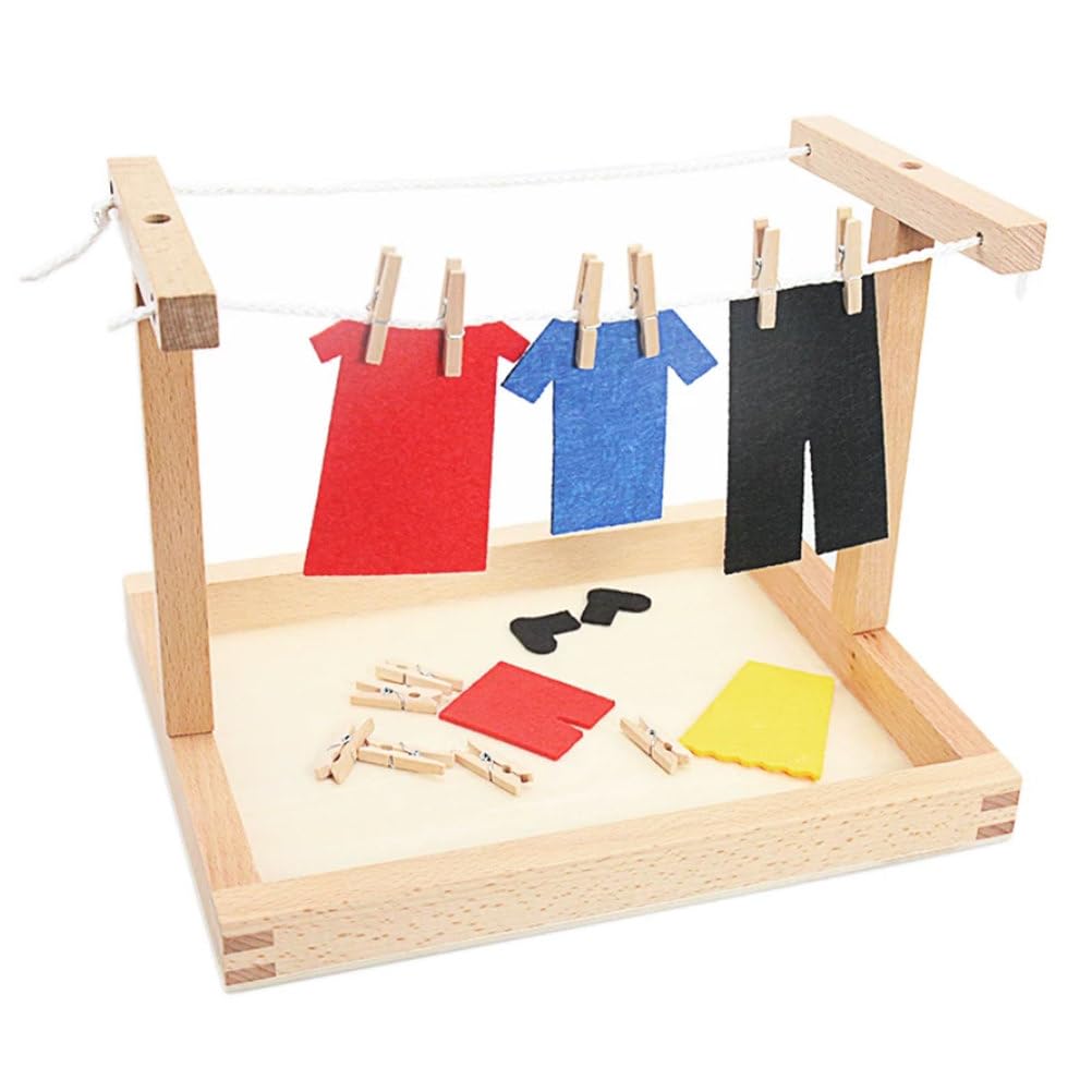 Giocattolo Montessoriano Stendibiancheria Legno