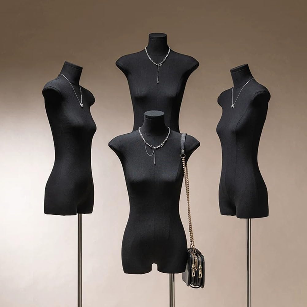 Artiz Torso Manichino Femminile/Busto da Sartoria, Busto Sartoriale Femminile Spilleabile Altezza Regolabile Pollici Ideale per Sartoria, Cucito Ed Esposizione di Abiti(Silver-B)