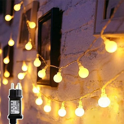 Amorxiao Glob Guirlande Lumineuse, 20M 150LED Guirlande Boules avec 8 Modes d'éclairages, Fonction Mémoire, Avec Télécommande, Decoration pour Intérieur Exterieur, Mariage, Anniversaire