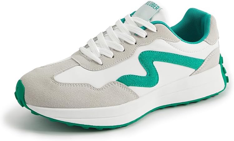 LEYING Women's Platform Retro Style Sneakers - Lace-up Classic Fashion Stylish Tennis Running Walking Shoes