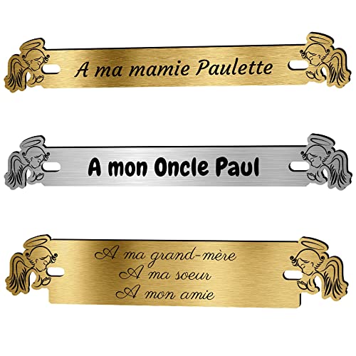 Générique Inter Plaque Funéraire personnalisé - Texte pour en Acrylique Forme et Personnalisable (Ange, Petit) Petit
