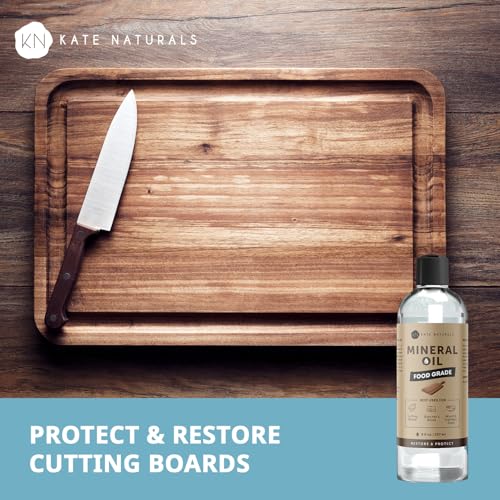 kate naturals mineral oil for wood cutting board butcher block and knife food grade mineral oil for wooden cutting board amp utensils 8oz food safe