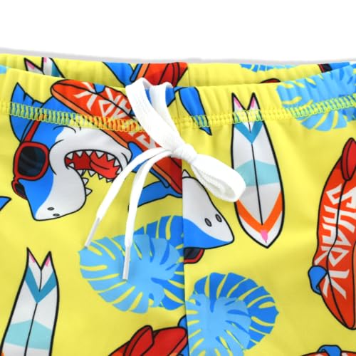 Image of Kids Short Sleeve Sunsuit Swimwear Boys Two Piece Rash-Guard-Sets Dinosaur Pattern