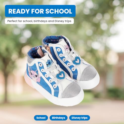 Disney Girls Lilo & Stitch Sneakers – Kids High Top Athletic Shoes, Lace-Up Canvas Sneaker for Toddler Little Big Kid - image 7