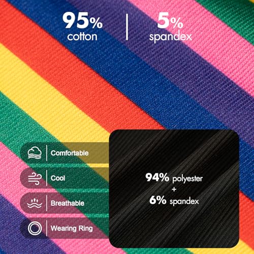 Mens Rainbow Briefs Metal Ring Sexy Underwear Striped Panties4