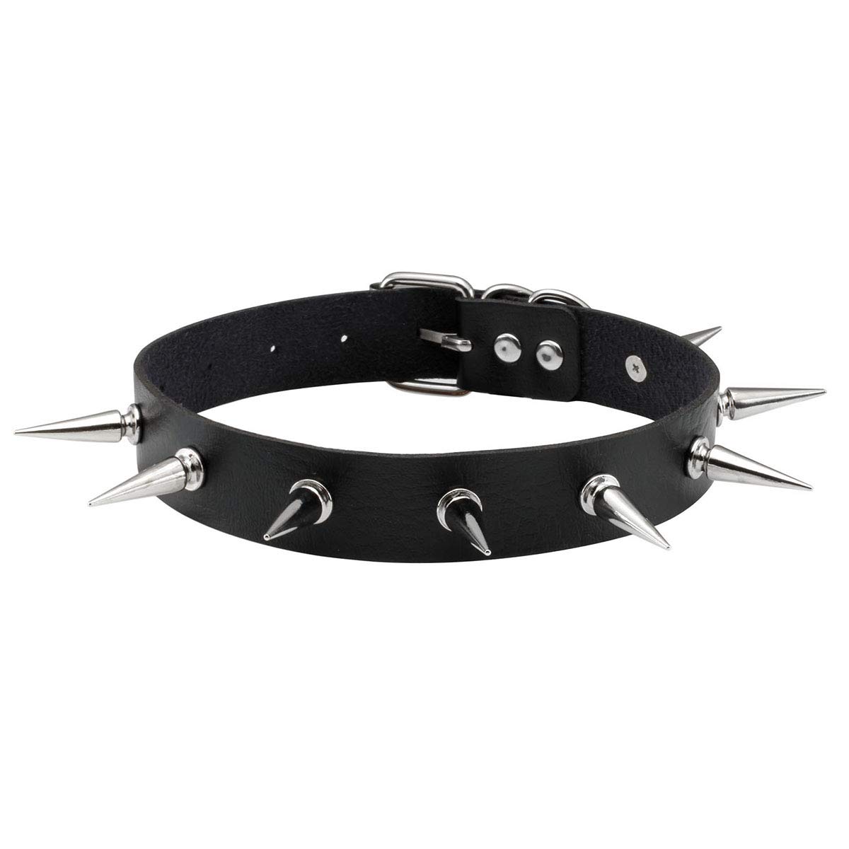 Eigso Collana Da Donna Con Fibbia A Girocollo In Pelle Regolabile Stile Retrò Punk Semplice Per Motociclisti Spiky