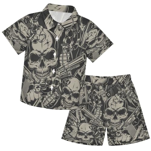 Image of visesunny Little Boys Short Sleeve T-Shirt Beach Shirts for Kids Casual Shorts Set Summer Clothes Outfits