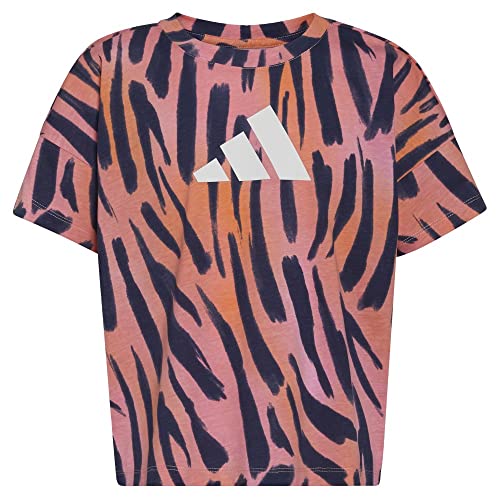 T-shirt adidas enfant rouge XL à imprimé logos pour look sport de tous les jours