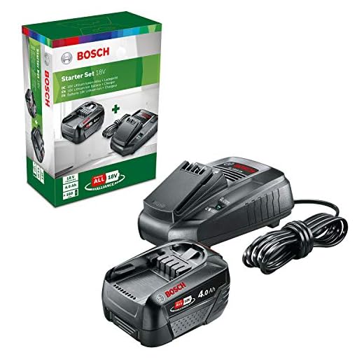 Startpaket 18V från Bosch med batteri och laddare (18V-system, 4,0 Ah batteri, laddare, i kartong)