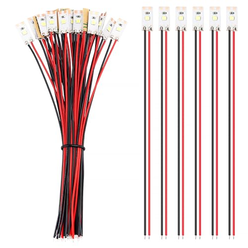 YIXISI 25 Stuks 17mm Voorbedrade Strip LED, 2835 SMD LED Licht, 12V - 18V LED Strip Licht, Wit