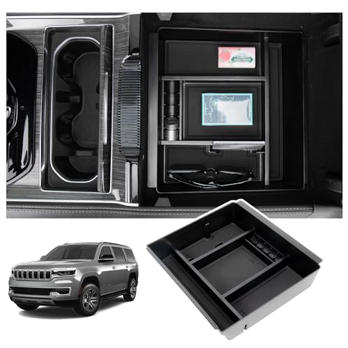 Sinminou Center Console Organizer Compatible with 2022-2025 Jeep Wagoneer/L, 2022-2025 ...