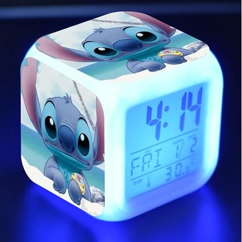 Wonlonda Stitch Alram Clock Lilo and Stitch Digital Alarm Clock Bedside Alarm Clock Gift for Kids Cover