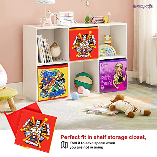 Image of DC SuperFriends Foldable Square Storage Box Organizer for Toys for Kids (Blue, Small, 10 x 10 x 10 inch)