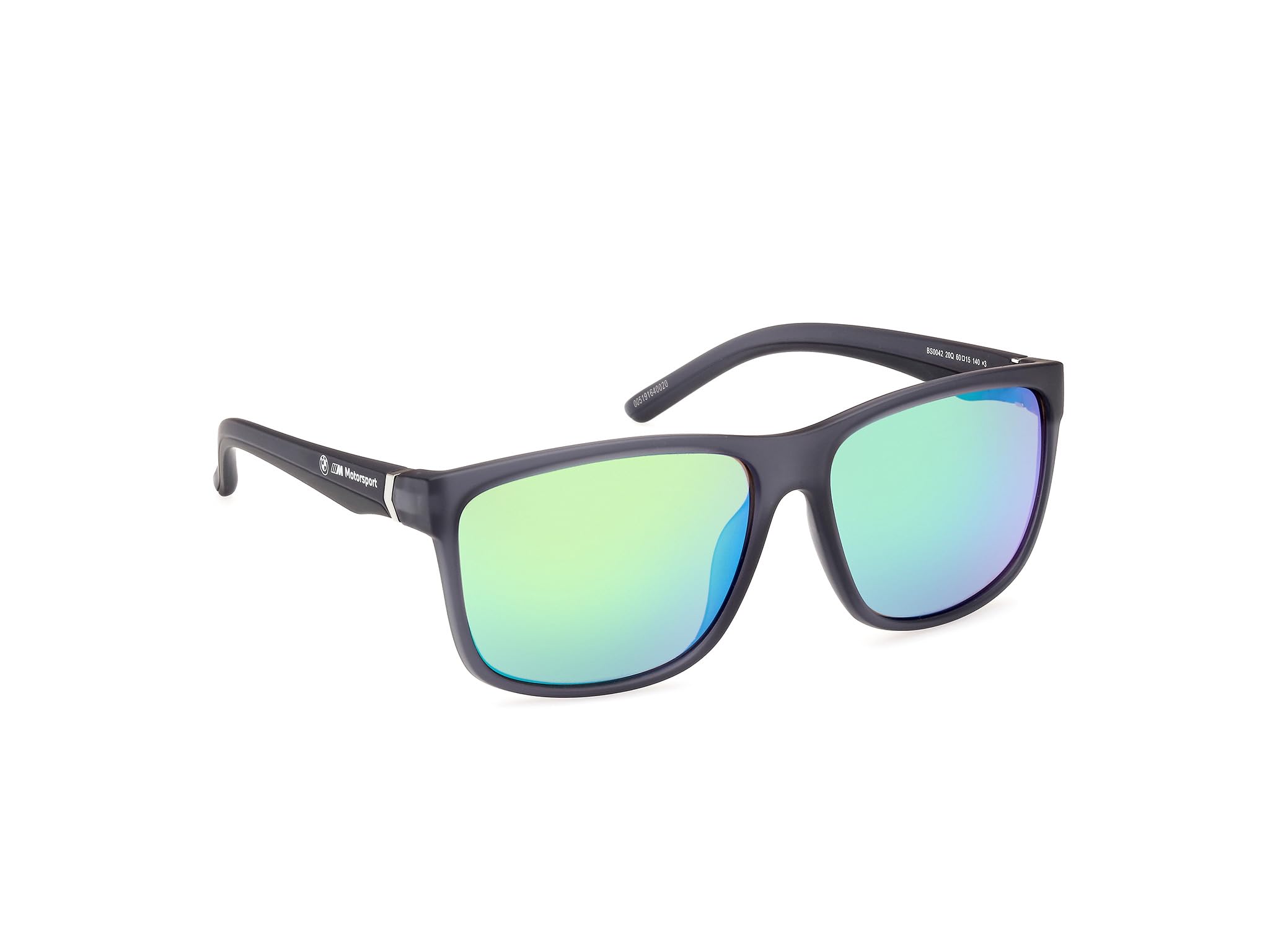 BMW M Motorsport BS0042 Gafas De Sol Hombre, Gafas De Sol Ligeras, Forma Lente Navigator, Lentes Humo Polarizado, Negro Opaco