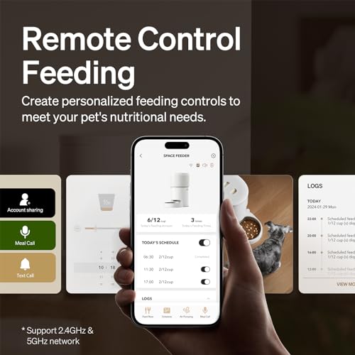 PETLIBRO Vacuum-Sealed Automatic Cat Feeders, 8L/34Cups Automatic Dog Feeder with 5G Wi-Fi, Automatic Cat Food Dispenser for Airtight Storage, Space Pet Feeder with 187mm Large Food Tray for Cat & Dog