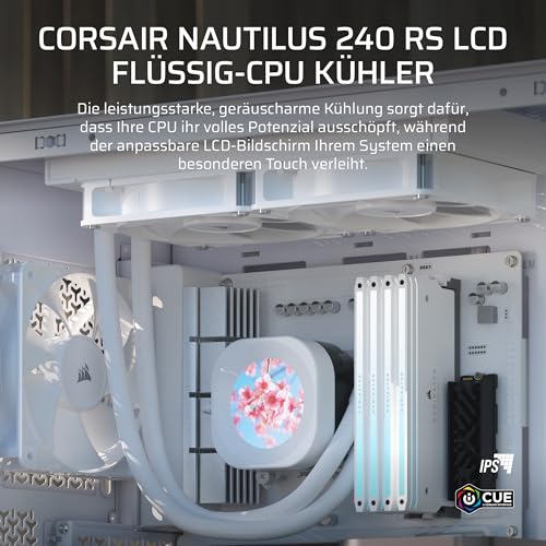 CORSAIR NAUTILUS 240 RS LCD Flüssig-CPU-Kühler – 2,1-Zoll-IPS LCD-Bildschirm, 240mm AIO, Einfache Daisy-Chain-Verbindungen… – Ansicht 2