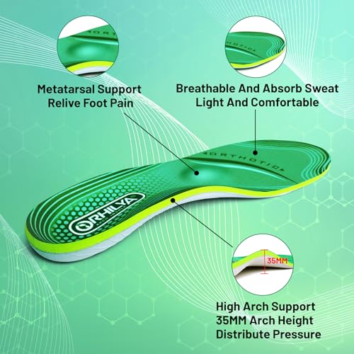 Image of 220lbs+ High Arch Support Insert Plantar Fasciitis Relief Metatarsal Pain Orthotic Insole for Men & Women Standing All Day, Flat Feet Heel Comfort Work Boot Shoe Inserts,270MM Size 8
