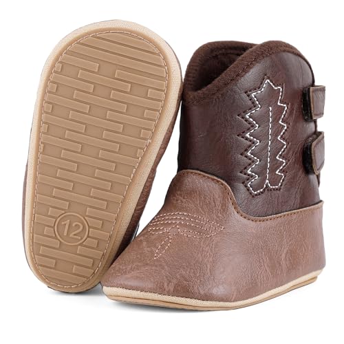 Mk Matt Keely Leather Western Boots Cowboy Bootie Soft Sole Non-Slip Crib Shoes For Baby Infant Toddler Girls Boys Newborn thumb #5