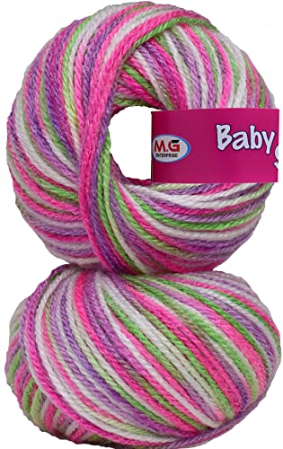 Image of M.G ENTERPRISE Premium Wool 100% Acrylic Wool Chritmas (12 pc) Baby Wool M /G Wool Ball Hand Knitting Wool /Art Craft Soft M /G Fingering Crochet Hook Yar H